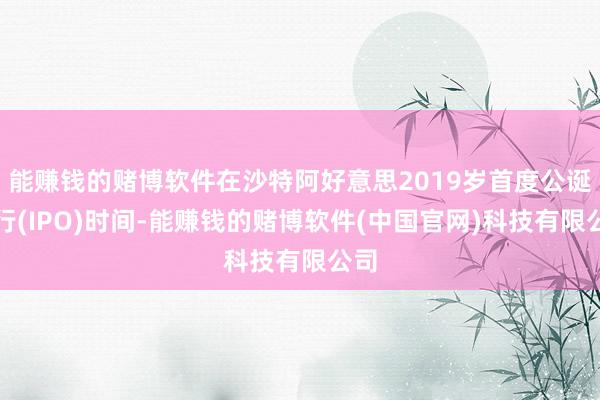 能赚钱的赌博软件在沙特阿好意思2019岁首度公诞生行(IPO)时间-能赚钱的赌博软件(中国官网)科技有限公司