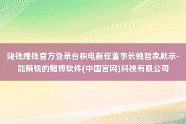 赌钱赚钱官方登录台积电新任董事长魏哲家默示-能赚钱的赌博软件(中国官网)科技有限公司